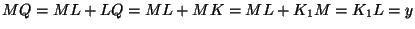 $ MQ=ML+LQ=ML+MK
=ML+K_1M=K_1L=y$