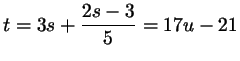 $ t=3s
+\dfrac{2s-3}5= 17u - 21$