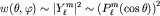 $w(\theta,\varphi)\sim |Y_\ell^m|^2\sim\left(P_\ell^m(\cos\theta)\right)^2$