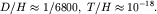 $D/H\approx 1/6800,\; T/H\approx 10^{-18}.$