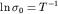 $\ln\sigma_0=T^{-1}$